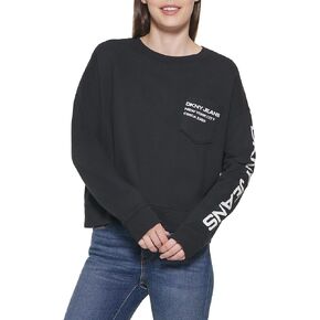 DKNY Women's Jeans Logo Crewneck Pullover