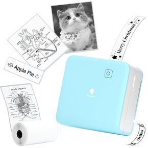 Phomemo Sticker Printer- M02 Pro 300dpi Mini Printer Pocket Phone Printer Mini Photo Printer Thermal Printer for Study Notes, Organization, Art Creation, Gift, Pink