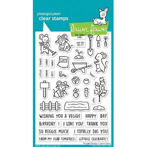 Lawn Fawn LF3340 Veggie Happy 4X6 Clear Stamp Set