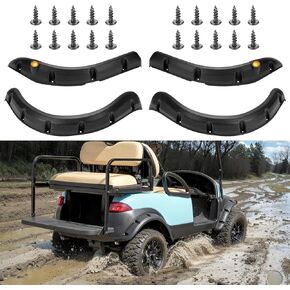 10L0L Golf Cart Standard Front and Rear Fender Flares for Club Car Precedent Set of 4 W/Stainless Steel Screws Hardware Only Fits Original Cart, NOT for Modified Cart