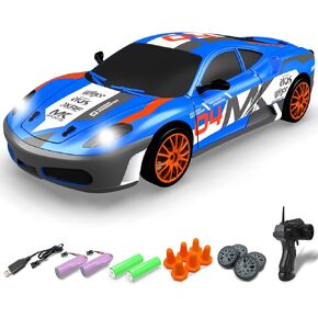 سيارة الانجراف RACENT RC - مقياس 1:14 4WD 15MPH Fasr لعبة التحكم عن بعد مع إطارات الانجراف والسباق، بطاريتان قابلتان لإعادة الشحن، هدايا للأولاد والأطفال البالغين (أسود) in Kuwait
