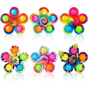 SCIONE 6pack Pop Fidget Spinners، ألعاب تململ حسية للأطفال 8-12 4-8 السائبة، ألعاب تململ التوحد ADHD للأطفال الصغار 1-3 بنين بنات، جوائز الفصل الدراسي لتخفيف التوتر والقلق ألعاب الأطفال حديثي الولادة هدايا عيد الميلاد