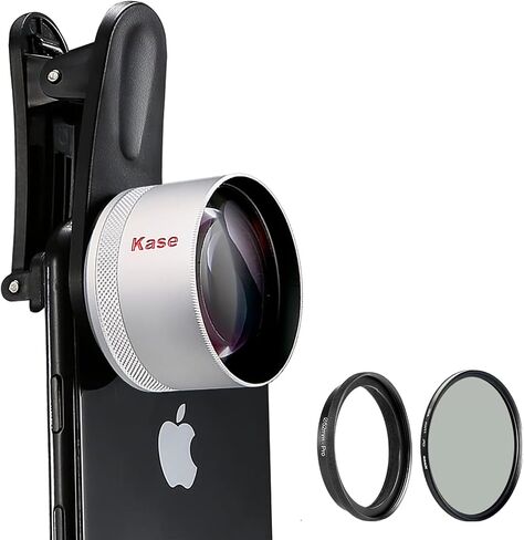 Kase HD Master Macro Phone Camera Lens Pro Kit with Filter Adapter Ring + 52mm CPL Polarizer Filter for iPhone 15 14 13 12 11 8 Samsung Android,Focus Distance 40-85mm,Metal Body in Saudi Arabia