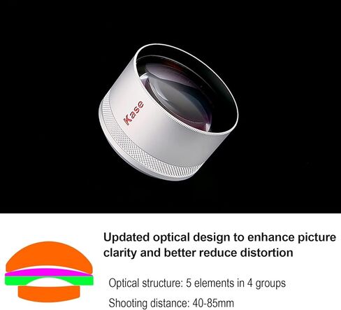 Kase HD Master Macro Phone Camera Lens Pro Kit with Filter Adapter Ring + 52mm CPL Polarizer Filter for iPhone 15 14 13 12 11 8 Samsung Android,Focus Distance 40-85mm,Metal Body in Saudi Arabia