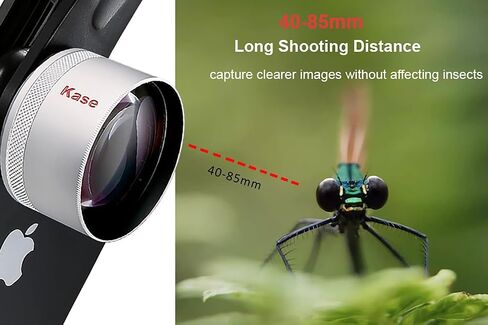 Kase HD Master Macro Phone Camera Lens Pro Kit with Filter Adapter Ring + 52mm CPL Polarizer Filter for iPhone 15 14 13 12 11 8 Samsung Android,Focus Distance 40-85mm,Metal Body in Saudi Arabia