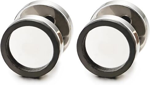 Men Women Circle Stud Earrings, Steel Cheater Fake Ear Plugs Gauges Illusion Tunnel in Saudi Arabia