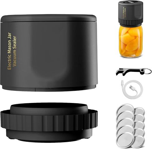 Electric Mason Jar Vacuum Sealer Kit for Wide Mouth and Regular Mouth Mason Jars, Vacuum Sealing Machine for Food Storage, Preserve Freshness with Effortless Sealing Power in Saudi Arabia