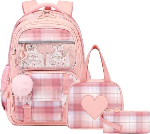 Bevalsa School Backpack for Girls, Backpack with Lunch Box Kids Girls, Cute Bookbag for Girls Kids Teens Elementary Middle High School College Student Casual Travel Daypack Children Schoolbag (Blue) in Saudi Arabia