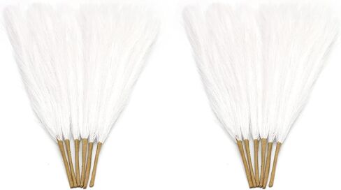 12 قطعة من سيقان عشب بومباس الاصطناعي، بطول 17.7 سم لتزيين عشب بومباس الصناعي لتزيين المنزل وتنسيقات الزهور وديكور حفلات الزفاف (رمادي) in Kuwait