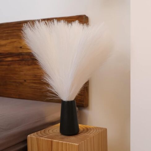 12 قطعة من سيقان عشب بومباس الاصطناعي، بطول 17.7 سم لتزيين عشب بومباس الصناعي لتزيين المنزل وتنسيقات الزهور وديكور حفلات الزفاف (رمادي) in Kuwait