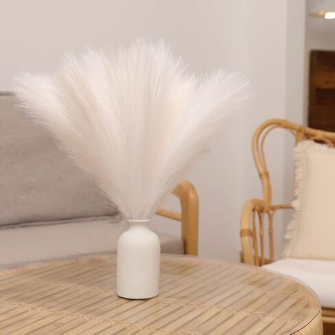 12 قطعة من سيقان عشب بومباس الاصطناعي، بطول 17.7 سم لتزيين عشب بومباس الصناعي لتزيين المنزل وتنسيقات الزهور وديكور حفلات الزفاف (رمادي) in Kuwait