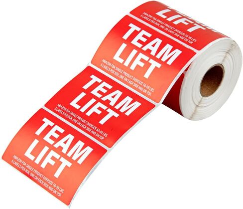 Restaurantware Label Tek 3 x 2 Inch Packaging Stickers 500 Premium Shipping Labels - Team Lift Sustainable Red Paper Inventory Stickers High-Visibility with Strong Adhesives in Saudi Arabia