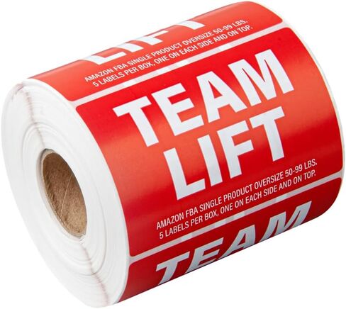 Restaurantware Label Tek 3 x 2 Inch Packaging Stickers 500 Premium Shipping Labels - Team Lift Sustainable Red Paper Inventory Stickers High-Visibility with Strong Adhesives in Saudi Arabia