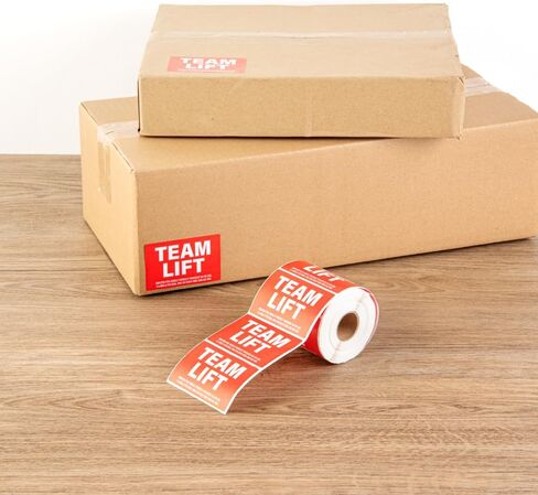 Restaurantware Label Tek 3 x 2 Inch Packaging Stickers 500 Premium Shipping Labels - Team Lift Sustainable Red Paper Inventory Stickers High-Visibility with Strong Adhesives in Saudi Arabia