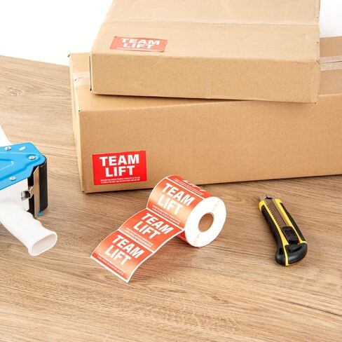 Restaurantware Label Tek 3 x 2 Inch Packaging Stickers 500 Premium Shipping Labels - Team Lift Sustainable Red Paper Inventory Stickers High-Visibility with Strong Adhesives in Saudi Arabia