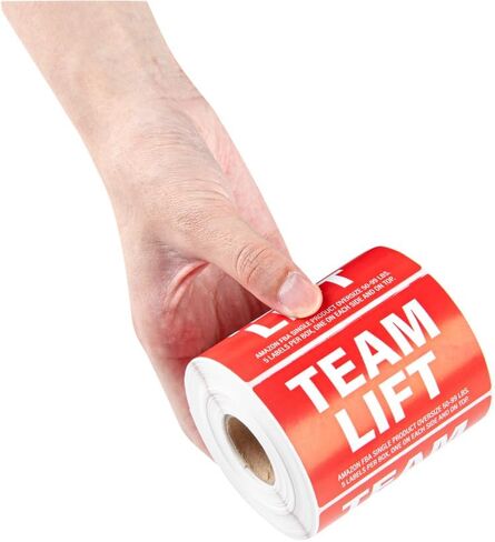 Restaurantware Label Tek 3 x 2 Inch Packaging Stickers 500 Premium Shipping Labels - Team Lift Sustainable Red Paper Inventory Stickers High-Visibility with Strong Adhesives in Saudi Arabia