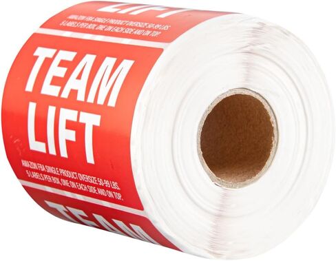 Restaurantware Label Tek 3 x 2 Inch Packaging Stickers 500 Premium Shipping Labels - Team Lift Sustainable Red Paper Inventory Stickers High-Visibility with Strong Adhesives in Saudi Arabia