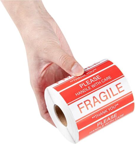 Restaurantware Label Tek 3 x 2 Inch Packaging Stickers 500 Premium Shipping Labels - Team Lift Sustainable Red Paper Inventory Stickers High-Visibility with Strong Adhesives in Kuwait