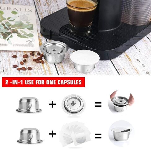 كبسولة قهوة معدنية من الفولاذ المقاوم للصدأ متوافقة مع Vertuo Coffee Espresso بحجم Nespresso Vertuoline حامل القرون القابل لإعادة الاستخدام Vertuolline GCA1، ENV135S، ENV135B، ENV135T، ENV135R (كبسولة) in Kuwait