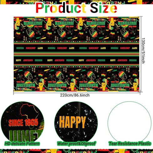 Juneteenth Party Tableware Set Including Banner Tablecloth Napkins Cups Forks Plates Balloon for June 19th Independence Day Theme Party Supplies in Saudi Arabia