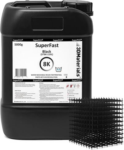 طابعة ثلاثية الأبعاد SuperFast 8K من الراتنج قابلة للغسل في الماء، طباعة 50um في 0.5 ثانية، صنعت في كوريا بواسطة 3DMaterials (5000 جرام، شفاف) in Kuwait