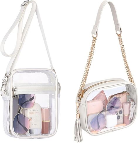 PACKISM محفظة بيضاء شفافة وحقيبة كروس شفافة من Fashionalbe، مبيعات الحزمة in Kuwait