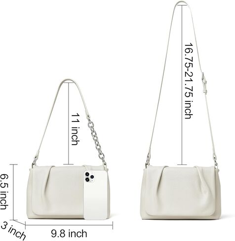 حقيبة كتف دوريس آند جاكي من الجلد الناعم للنساء حقائب يد كاجوال متوسطة الحجم قابلة للتحويل مع شريطين قابلين للفصل in Kuwait