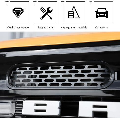 Hoolcar Front Grill Covers Center Grille Inserts Cover Trim Kit Compatible with 2021-2023 Ford Bronco, Black (6Pcs) in Saudi Arabia