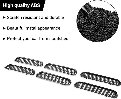 Hoolcar Front Grill Covers Center Grille Inserts Cover Trim Kit Compatible with 2021-2023 Ford Bronco, Black (6Pcs) in Saudi Arabia