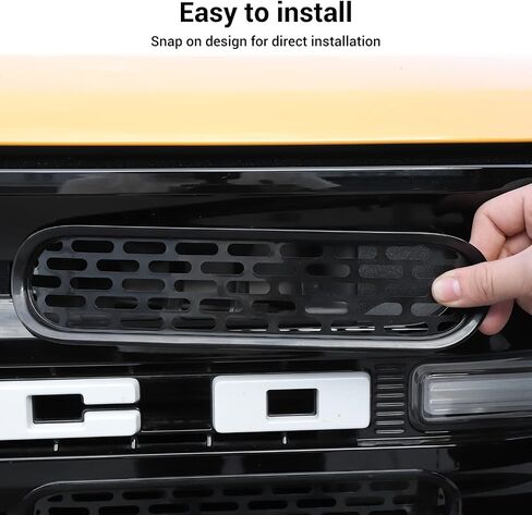 Hoolcar Front Grill Covers Center Grille Inserts Cover Trim Kit Compatible with 2021-2023 Ford Bronco, Black (6Pcs) in Saudi Arabia