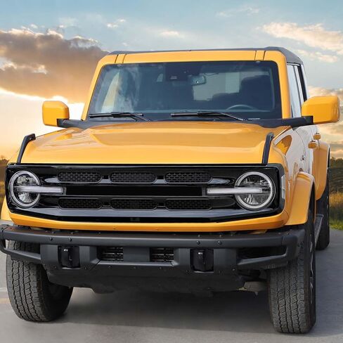 أغطية الشواية الأمامية من Hoolcar مجموعة أغطية شبكية مركزية متوافقة مع 2021-2023 Ford Bronco، أسود (6 قطع) in Saudi Arabia