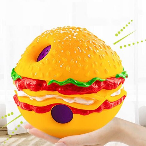 (2-pack)4"hamburger pet ball,Wobble Giggle hamburger Dog Ball,Strange dog toy ball,Pet Ball,Training Playing Ball,Interactive Toy for small medium and large dog,The best fun giggle sound dog toy, TV in Saudi Arabia