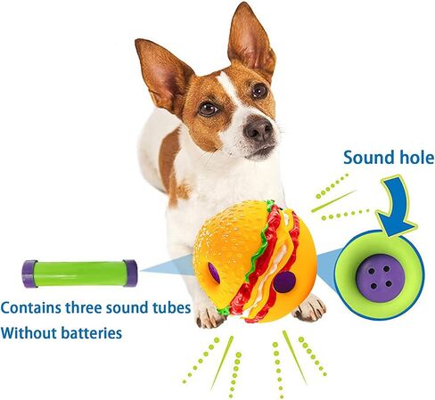 (2-pack)4"hamburger pet ball,Wobble Giggle hamburger Dog Ball,Strange dog toy ball,Pet Ball,Training Playing Ball,Interactive Toy for small medium and large dog,The best fun giggle sound dog toy, TV in Saudi Arabia