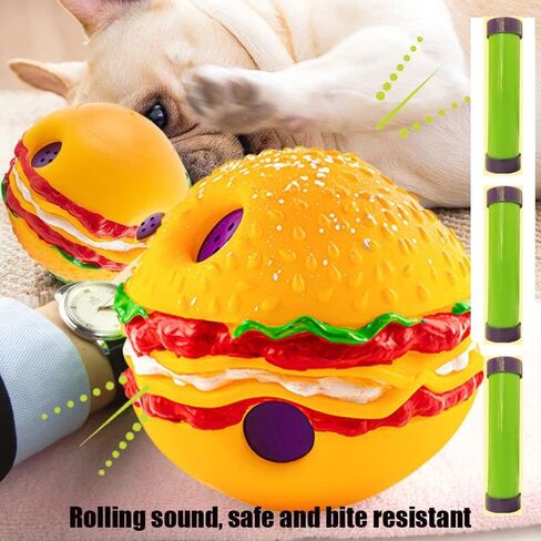 (2-pack)4"hamburger pet ball,Wobble Giggle hamburger Dog Ball,Strange dog toy ball,Pet Ball,Training Playing Ball,Interactive Toy for small medium and large dog,The best fun giggle sound dog toy, TV in Saudi Arabia