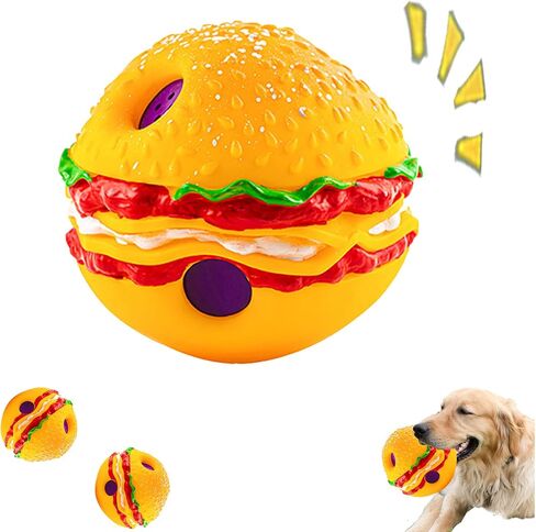 (2-pack)4"hamburger pet ball,Wobble Giggle hamburger Dog Ball,Strange dog toy ball,Pet Ball,Training Playing Ball,Interactive Toy for small medium and large dog,The best fun giggle sound dog toy, TV in Saudi Arabia