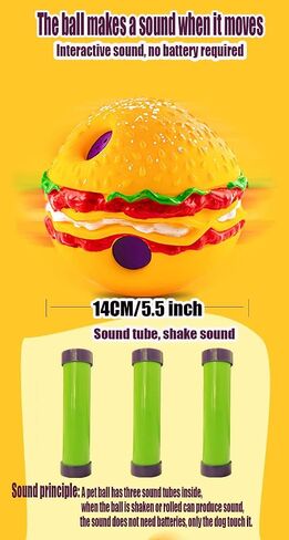 (2-pack)4"hamburger pet ball,Wobble Giggle hamburger Dog Ball,Strange dog toy ball,Pet Ball,Training Playing Ball,Interactive Toy for small medium and large dog,The best fun giggle sound dog toy, TV in Saudi Arabia
