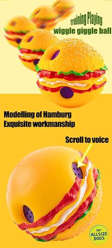 (2-pack)4"hamburger pet ball,Wobble Giggle hamburger Dog Ball,Strange dog toy ball,Pet Ball,Training Playing Ball,Interactive Toy for small medium and large dog,The best fun giggle sound dog toy, TV in Saudi Arabia