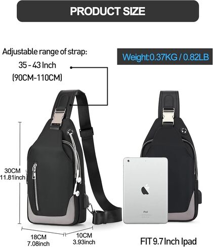 حقيبة ظهر SEAFEW صغيرة سوداء تكتيكية بحزام كتف للرجال والنساء، حقيبة نهارية مضادة للسرقة وحقائب صدر للدراجات النارية، حزام ظهر واحد للمشي وركوب الدراجات والسفر وركوب الدراجات in Kuwait