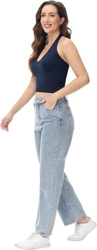 Ribbed Halter Crop Top for Woman Backless Sleeveless Seamless Sexy Tank Tops Pack in Saudi Arabia