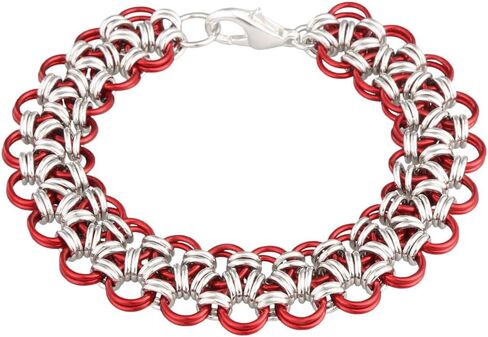 مجموعة أساور Weave Got Maille اليابانية من سلسلة Maille - دانتيل ملكي، مارسالا/فضي in Kuwait
