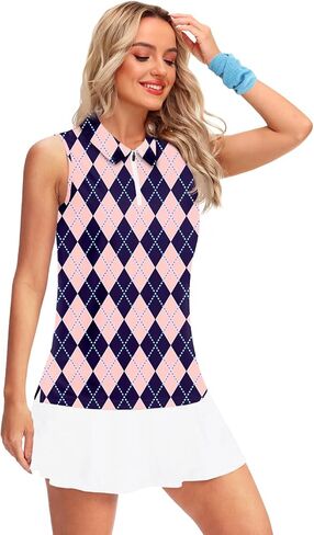 AOBUTE Women's Sleeveless Golf Shirts Moisture Wicking 1/4 Zip Polo Tennis Shirt in Saudi Arabia