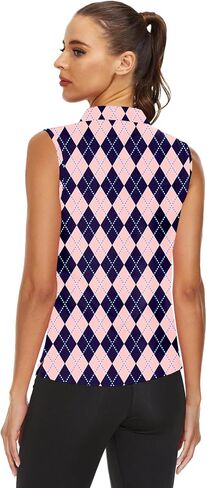 AOBUTE Women's Sleeveless Golf Shirts Moisture Wicking 1/4 Zip Polo Tennis Shirt in Saudi Arabia