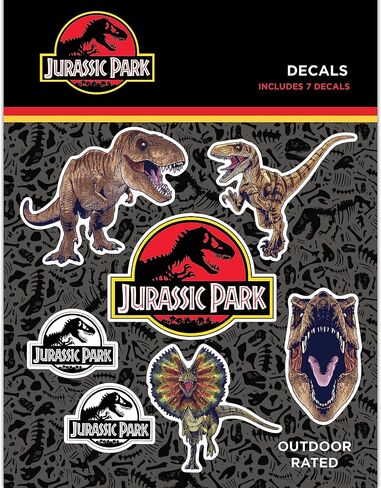 ملصقات شعار Jurassic Park - مجموعة من 3 ملصقات فينيل مقاومة للماء باللون الأسود/الأبيض للسيارة والشاحنات وزجاجة المياه والكمبيوتر المحمول ولوح التزلج - ملصقات العالم الجوراسي in Kuwait