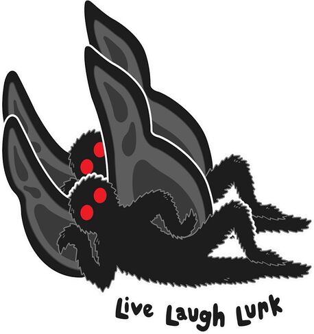 Mothman Live Laugh Lurk Sticker (2 Pk) 4″ - Strong Adhesive Waterproof Mothman Bumper Sticker - No Fade, Used for Truck, Car, Helmet, Laptop, RV, Water Bottle, Boat in Kuwait