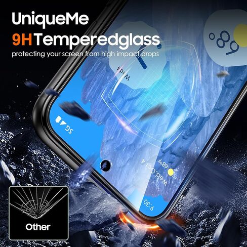 واقي شاشة UniqueMe for Google Pixel 8a، [فتح بصمة الإصبع المتوافق] قطعتان من واقي عدسة الكاميرا المقاوم للكسر من الدرجة العسكرية وقطعتان من الزجاج المقسى 9H لبكسل 8a in Kuwait