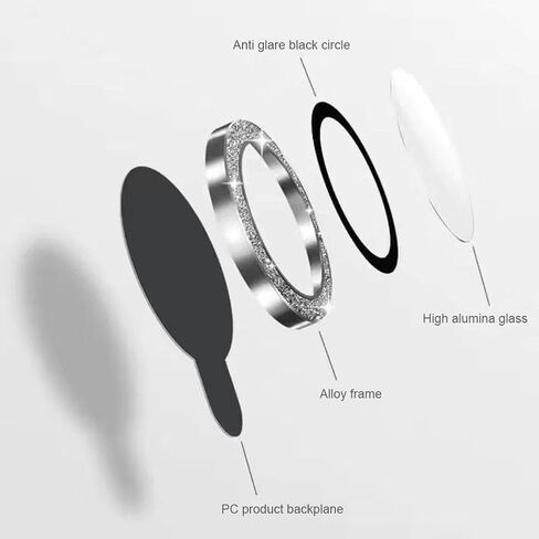 Camera Lens Screen Protector, Cell Phone Screen Protectors Bling for Samsung Galaxy Z Flip5 Glitter Metal Glass Camera Lens Protector,Metal Ring 9H-Tempered Glass Camera Cover Camera Lens Protector in Saudi Arabia