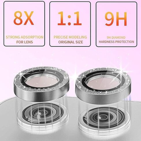 Camera Lens Screen Protector, Cell Phone Screen Protectors Bling for Samsung Galaxy Z Flip5 Glitter Metal Glass Camera Lens Protector,Metal Ring 9H-Tempered Glass Camera Cover Camera Lens Protector in Saudi Arabia