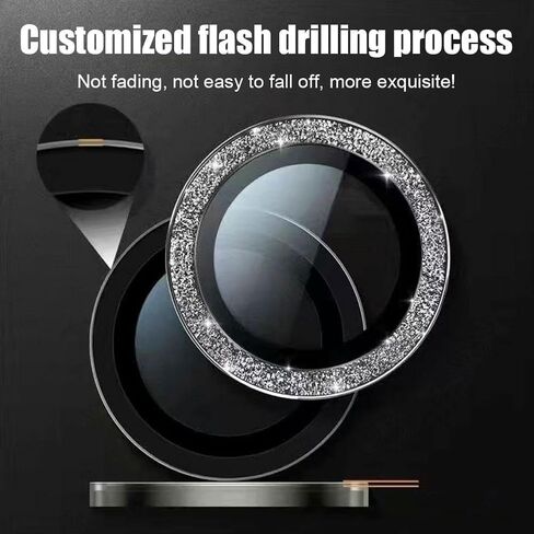Camera Lens Screen Protector, Cell Phone Screen Protectors Bling for Samsung Galaxy Z Flip5 Glitter Metal Glass Camera Lens Protector,Metal Ring 9H-Tempered Glass Camera Cover Camera Lens Protector in Saudi Arabia