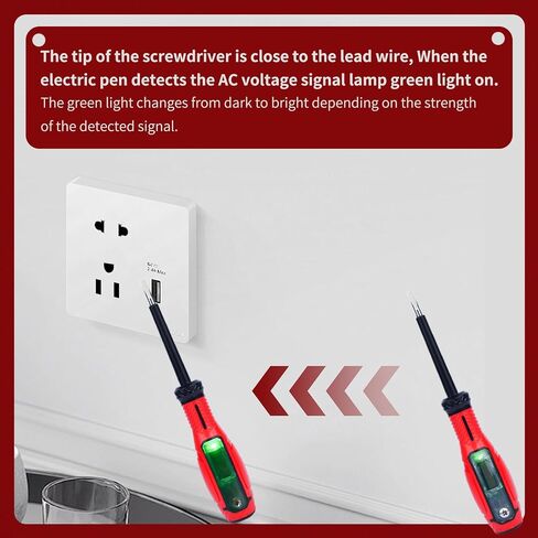 Voltage Tester Pen Magnetic Screwdriver 12-250V AC Voltage Displays Non-Contact Voltage Tester Circuit Breaker Finder Tool Live/Null Line Detecter for House Repair-4MM Phillips Screwdriver in Saudi Arabia