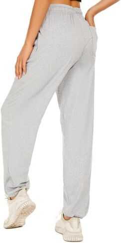Women's Workout Running Sweatpants with Three Pockets Activewear Jogger Track Cuff Lounge Jogging for Yoga in Saudi Arabia